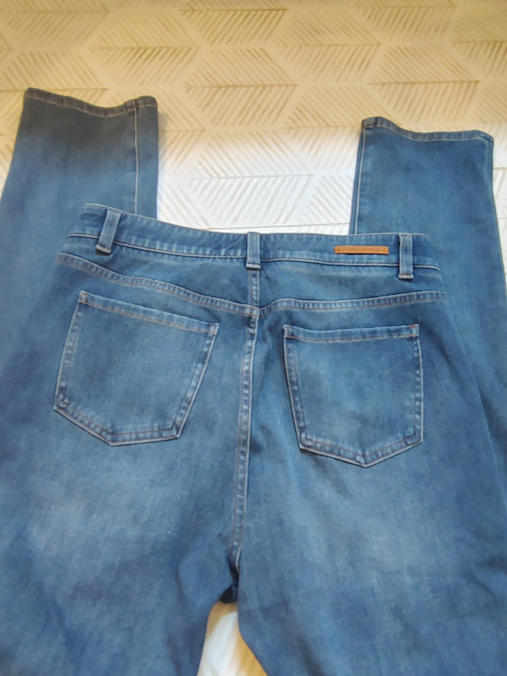 Soft Surroundings Light Blue Slim Straight Jeans Stretch Elastic Waist Pull On 8